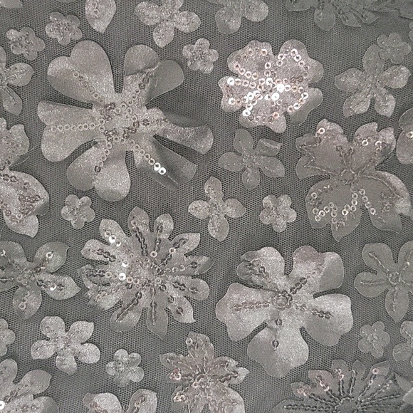 Mendocino Tie up in back Black Flower Sequence Sleeveless Blouse - Picture 6 of 9